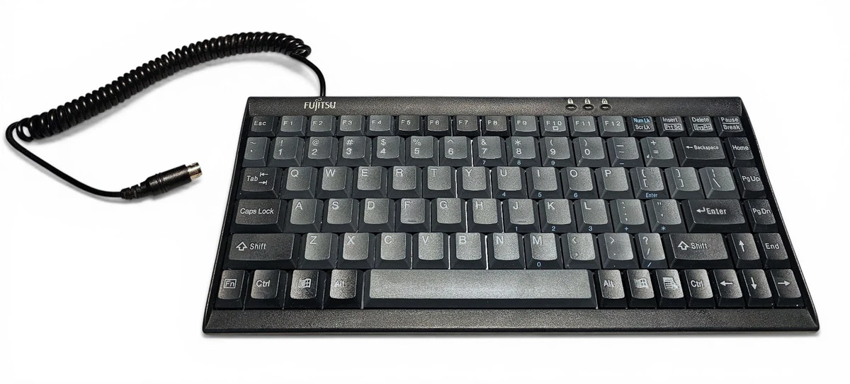 Vintage Clavier Fujitsu Keyboard KBPC CX Card Reader Made in