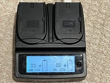 Pearstone Dual Compact Charger LCD Display for Canon LP-E6 Camera Batteries