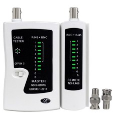 Coaxial Coax Tester Portable BNC RJ59 and F-Style RJ45 Ethernet CAT5/CAT6/Co...