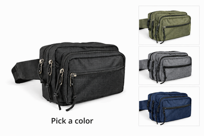 Mens Womens Compact Multi Pocket Waist Bag Fanny Pack Travel Bag