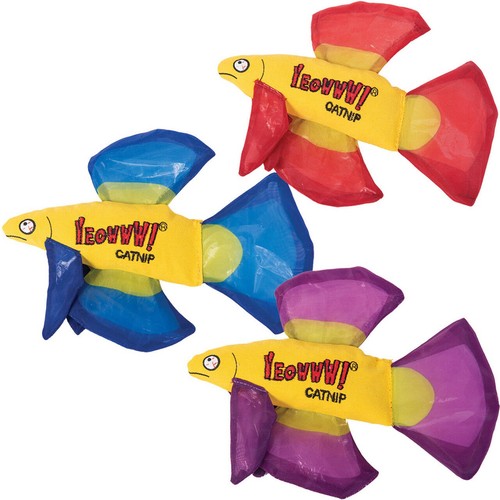 Yeowww Mo Betta Fish Catnip Filled Durable Cat Toy Red 6.5 Inch - Picture 4 of 4