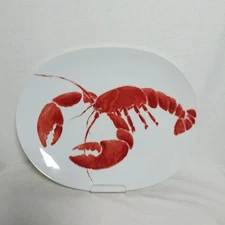 Studio Nova White Ceramic Y0723 Lobster Red 12.5" Oval Plate