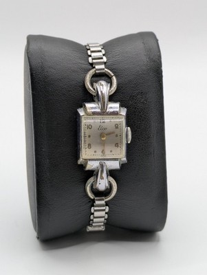 Elco Swiss 15 Jewels Manual Wind Watch Art Deco Banklip Rex Untested 17.6mm