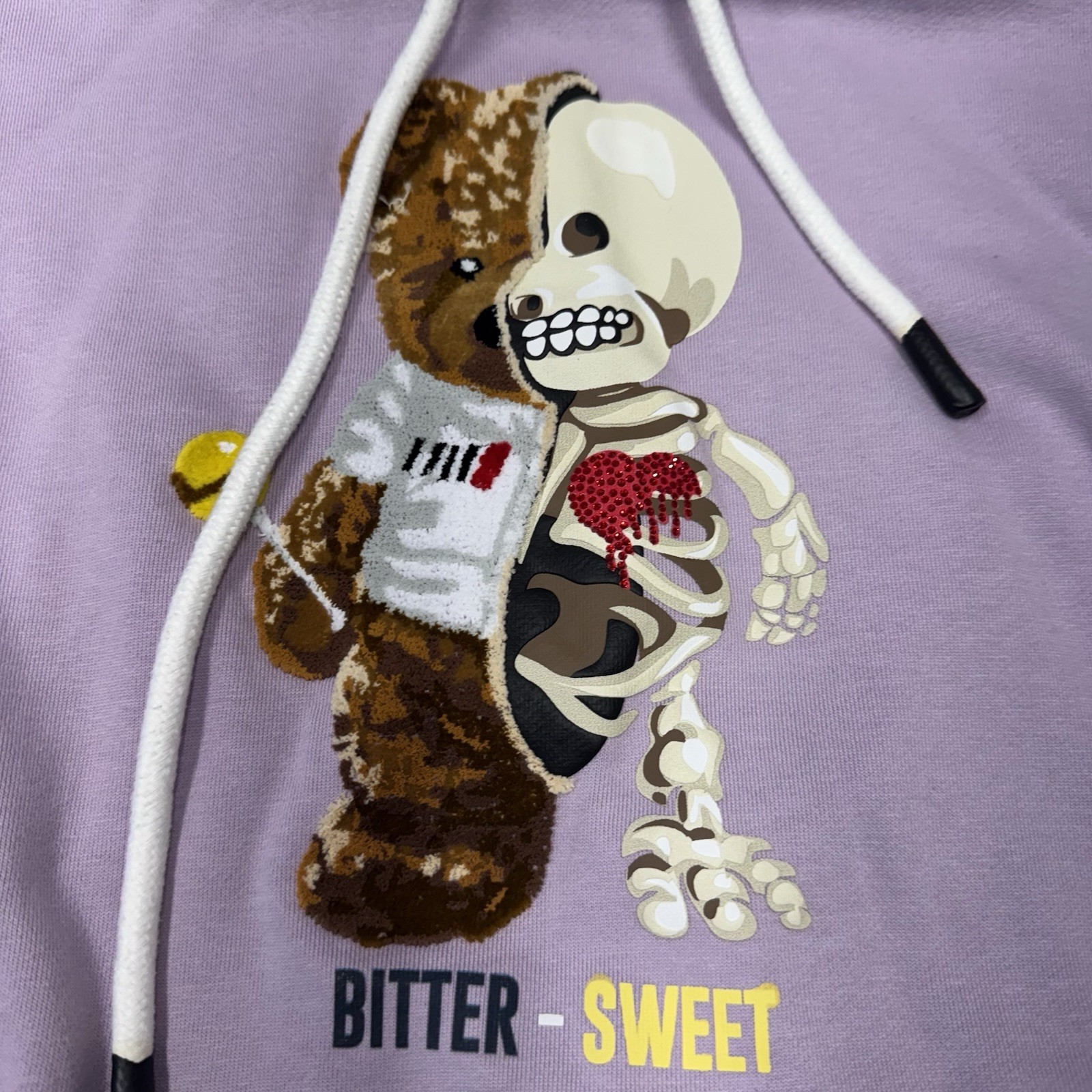 Fifth LOOP Bear Graphic Lavender Pullover Hoodie … - image 2