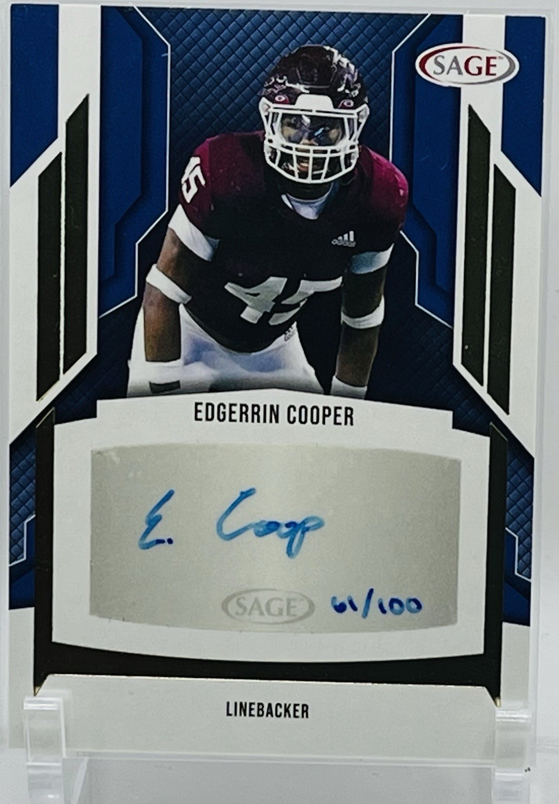 2024 Sage Hit High Series - Autographs Edgerrin Cooper #A-EC Gold /100 (AU, RC)
