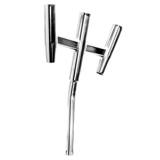 Tigress 18400688 Triple Aluminum Kite Rod Holder - Bent Butt - Brushed