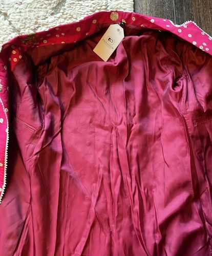 NWT Paragon Pink Floral Embroidered Long Coat Fully Lined Size Small - Picture 8 of 13