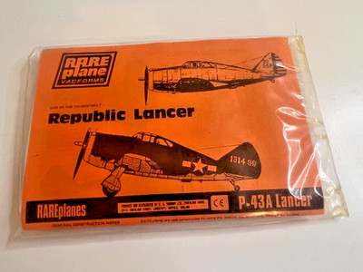 RARE PLANE VACFORMS REPUBLIC LANCER P-43A 1:72 AIRPLANE MODEL KIT  - NEW - #1235