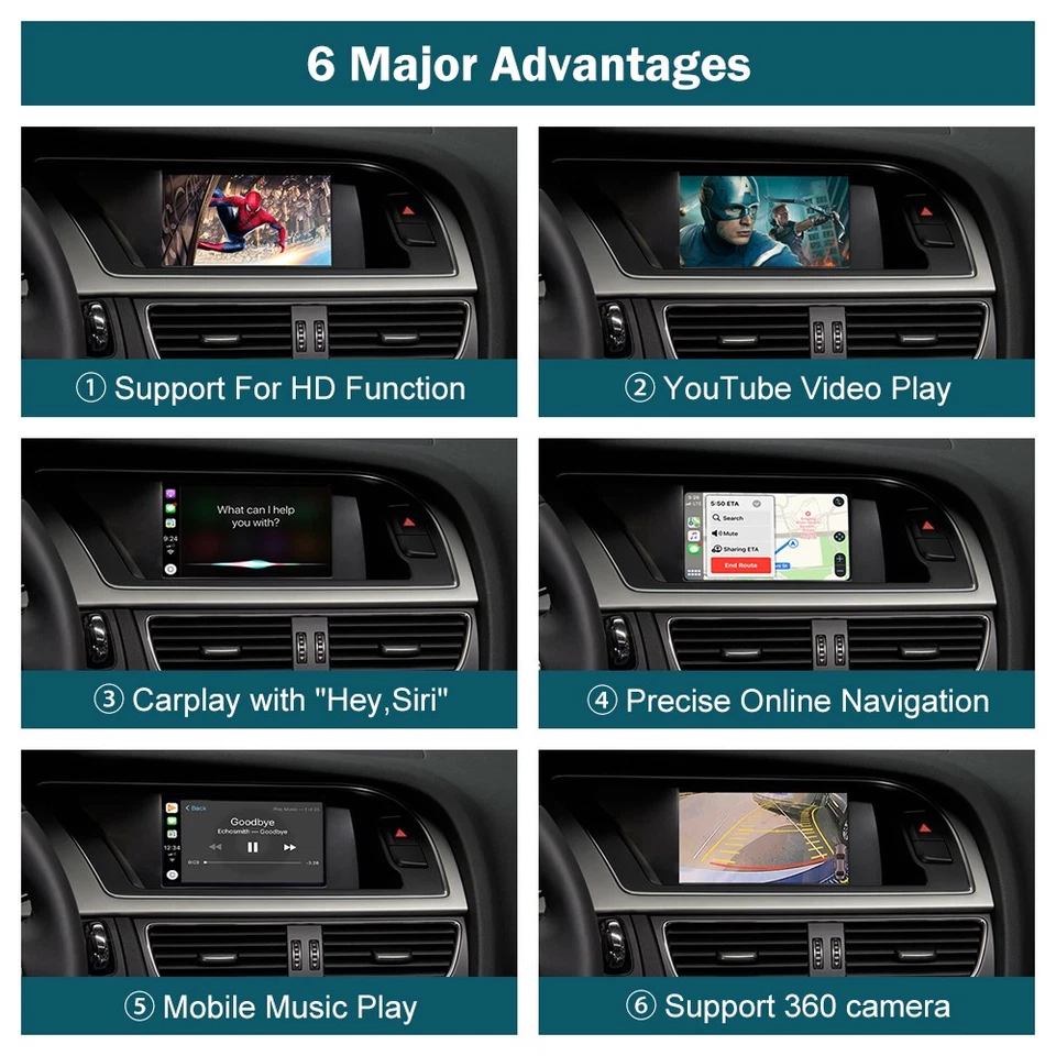 Wireless CarPlay Android Auto Mirror Link Retrofit für Audi A4 A5 Q5 2009-2015 - Bild 4 von 4