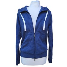 UGG Women's Blue Zipper Hoodie Kangaroo Pockets 100 Cotton Sweatshirt - Small