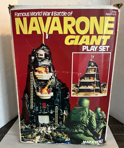 Vintage Marx World War II Battle of Navarone Soldiers Playset w/ box Incomplete