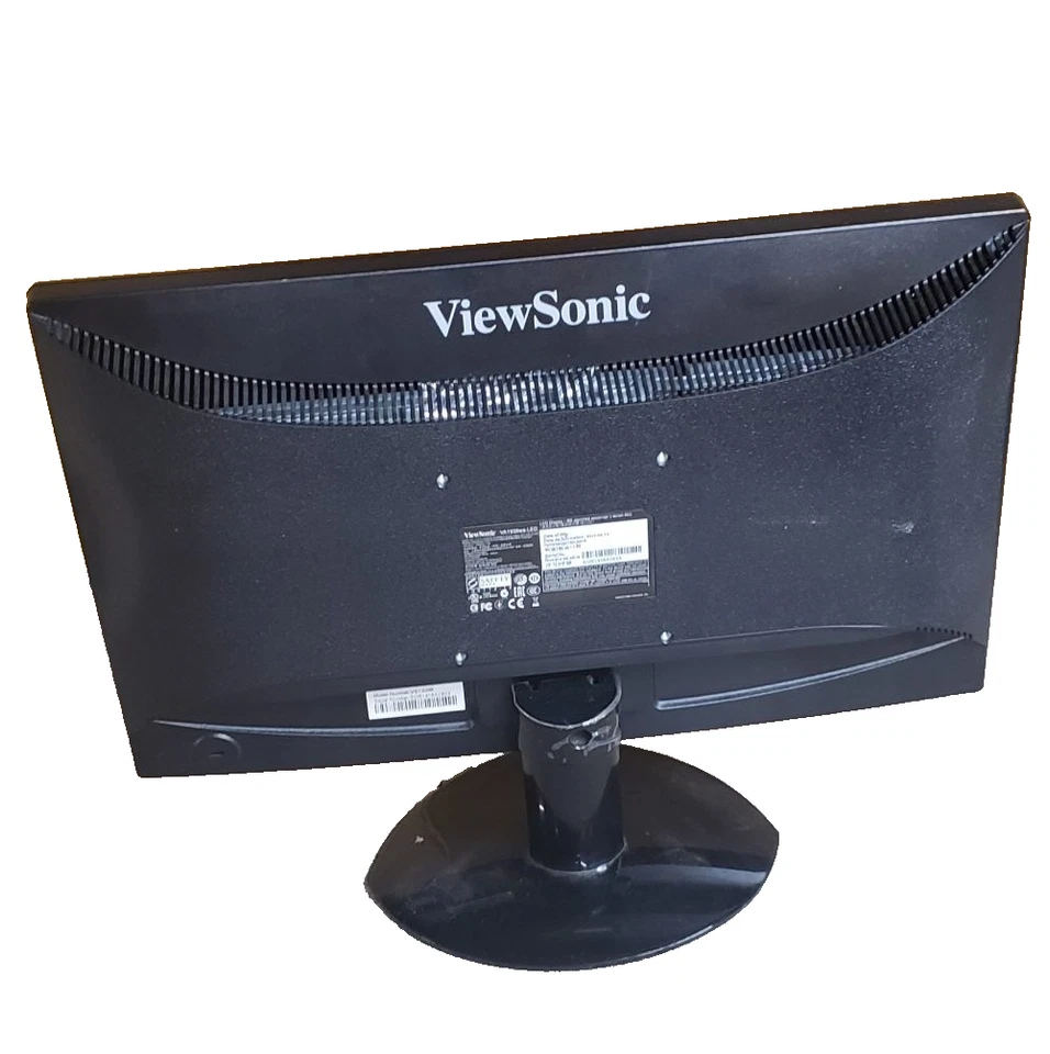 Viewsonic VA1938wa 19" widescreen black backlit LED monitor, stand and cables - Image 2 of 4