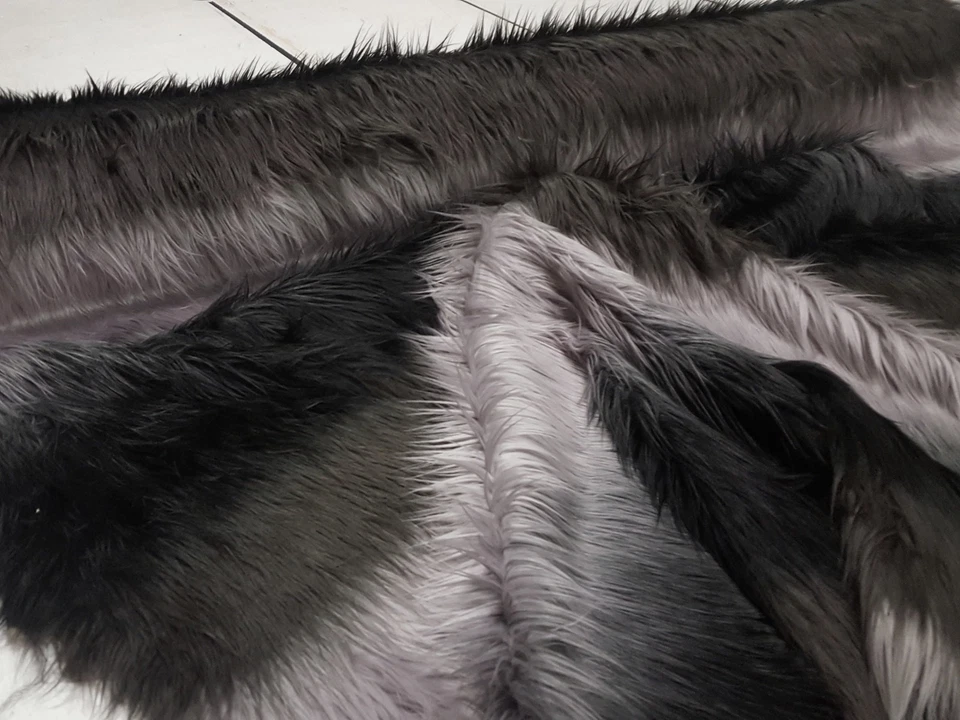 Webpelz Langhaar kuscheliges Kunstfell Stoff Deko Teppich 3875-001 gestreift - Bild 3 von 4