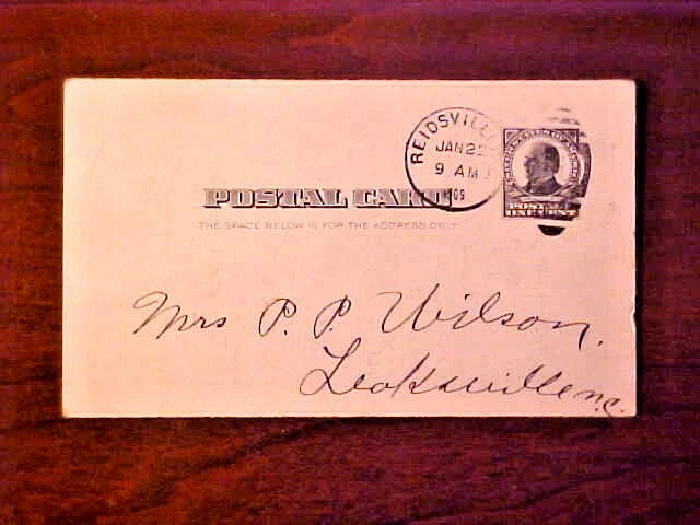 Nice ANTIQUE PreStamped Wm McKinley USPS Postal Card 1 Cent Postmarked 1909 M273 - Image 2 of 4