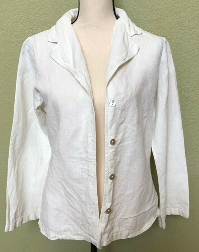 Linen Boxy Top Blouse Jacket Blazer 