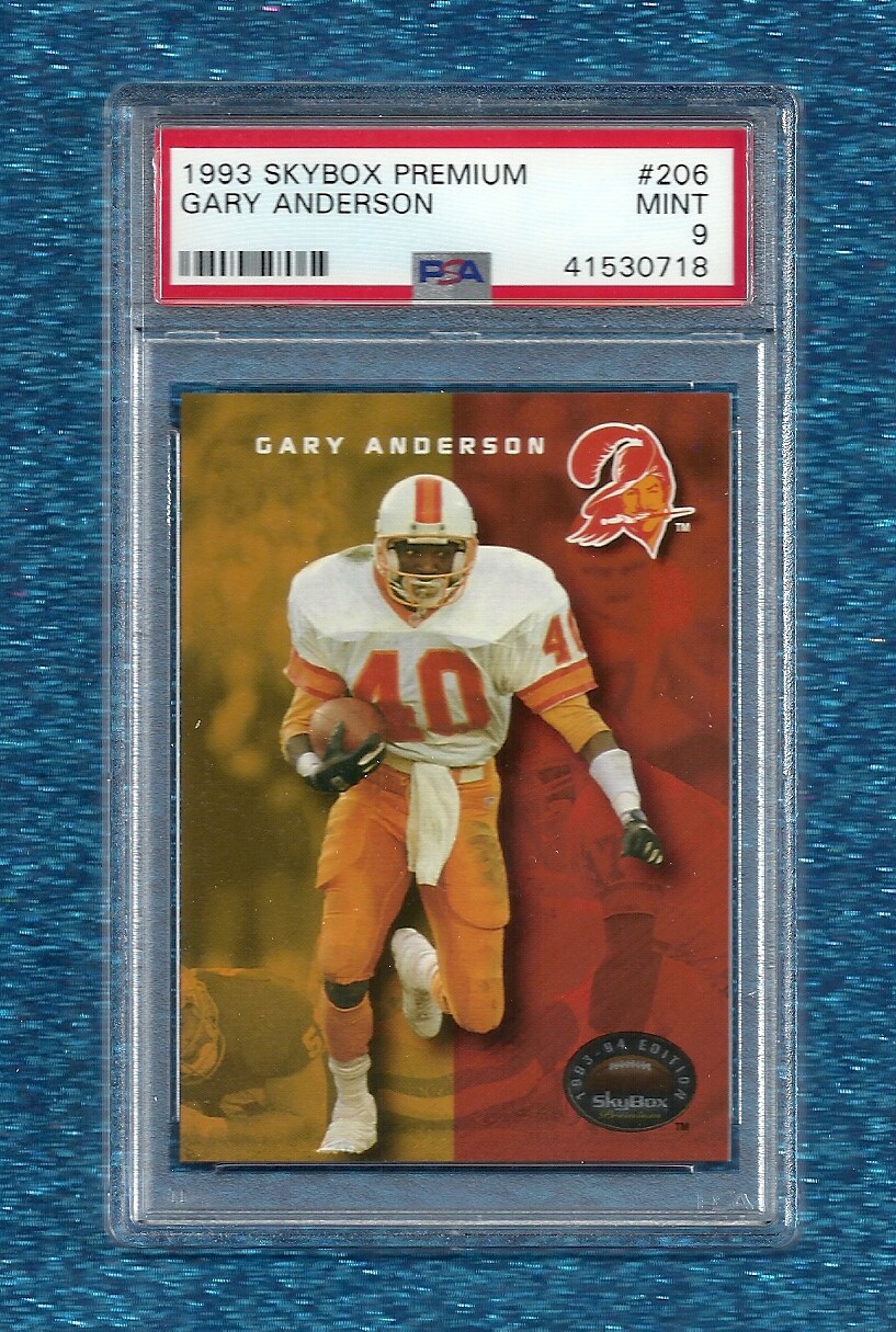 1993 SKYBOX PREMIUM #206 GARY ANDERSON PSA 9 MINT POP 1 BUCCANEERS, CHARGERS