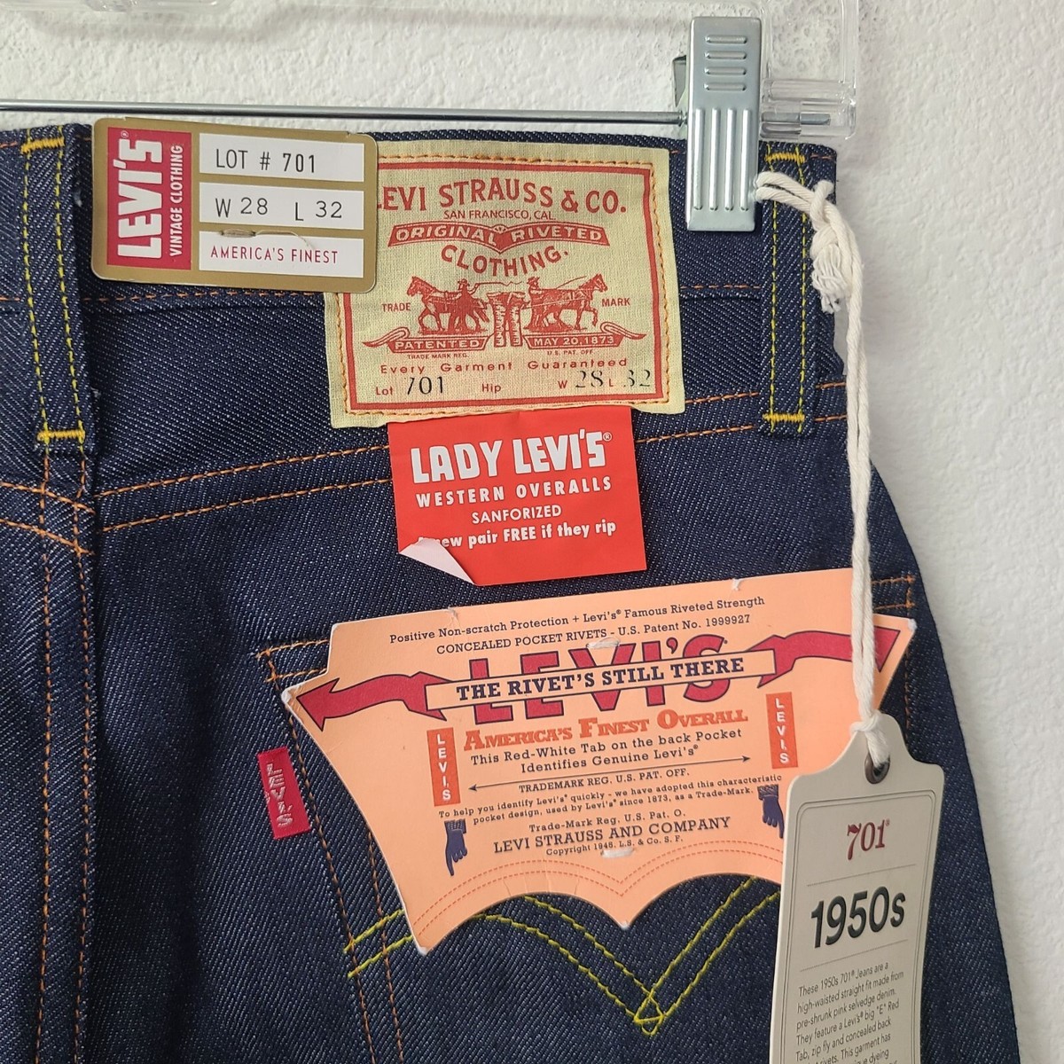 Levis Vintage Clothing Lady Levis 701 High Waist Selvedge Jeans
