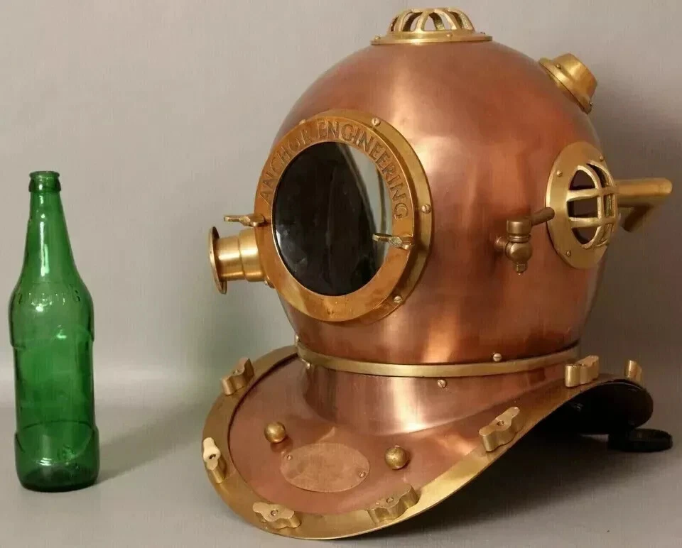 Casco de buceo de cobre ancla de buzos 1921 Navy Sea casco marino de buceo profundo Bosto Foto 2 de 4