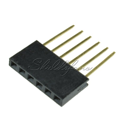 10pcs 6 Pin 2.54 mm Stackable 11mm Long Legs Femal Header For Arduino Shield