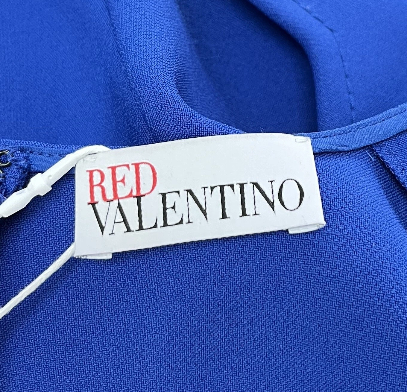 Abito A Line rosso Valentino blu senza maniche ricamato a cuore taglia 38
