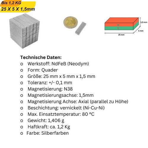 Extreme Strong Neodym Block Magnets - Size And Quantity Selection Real N - Picture 13 of 33