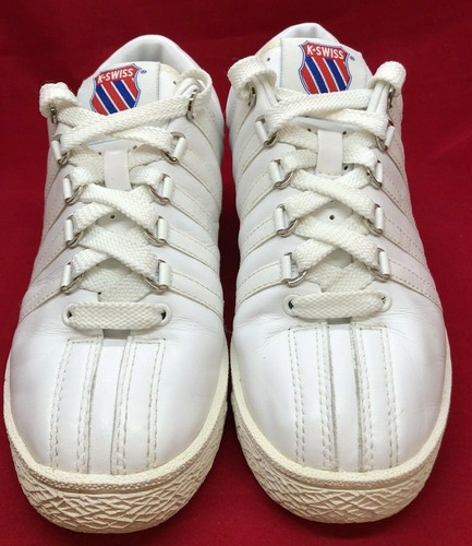 K Swiss Unisex Classic White Tennis Shoes Boys 3 1/2 Ladies 5 80100 - Picture 10 of 12
