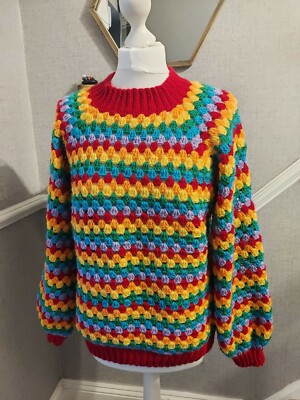 Crochet pattern for Ladies Top Down No Sew Granny Stripe jumper