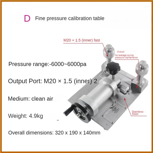 Portable Gas Pressure Pump Handheld Gas Pressure Source Calibration Station - Picture 11 of 27