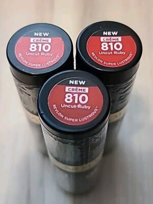 3x Revlon Super Lustrous Lipstick - Creme - 810 Uncut Ruby