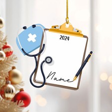 Personalized Doctor Christmas Ornaments, Custom Doctor Appreciation Decorations