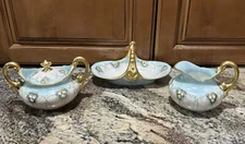 T & V Tressemann Vogt Limoges Rare Daisy Flower Garland Sugar Creamer Candy Dish