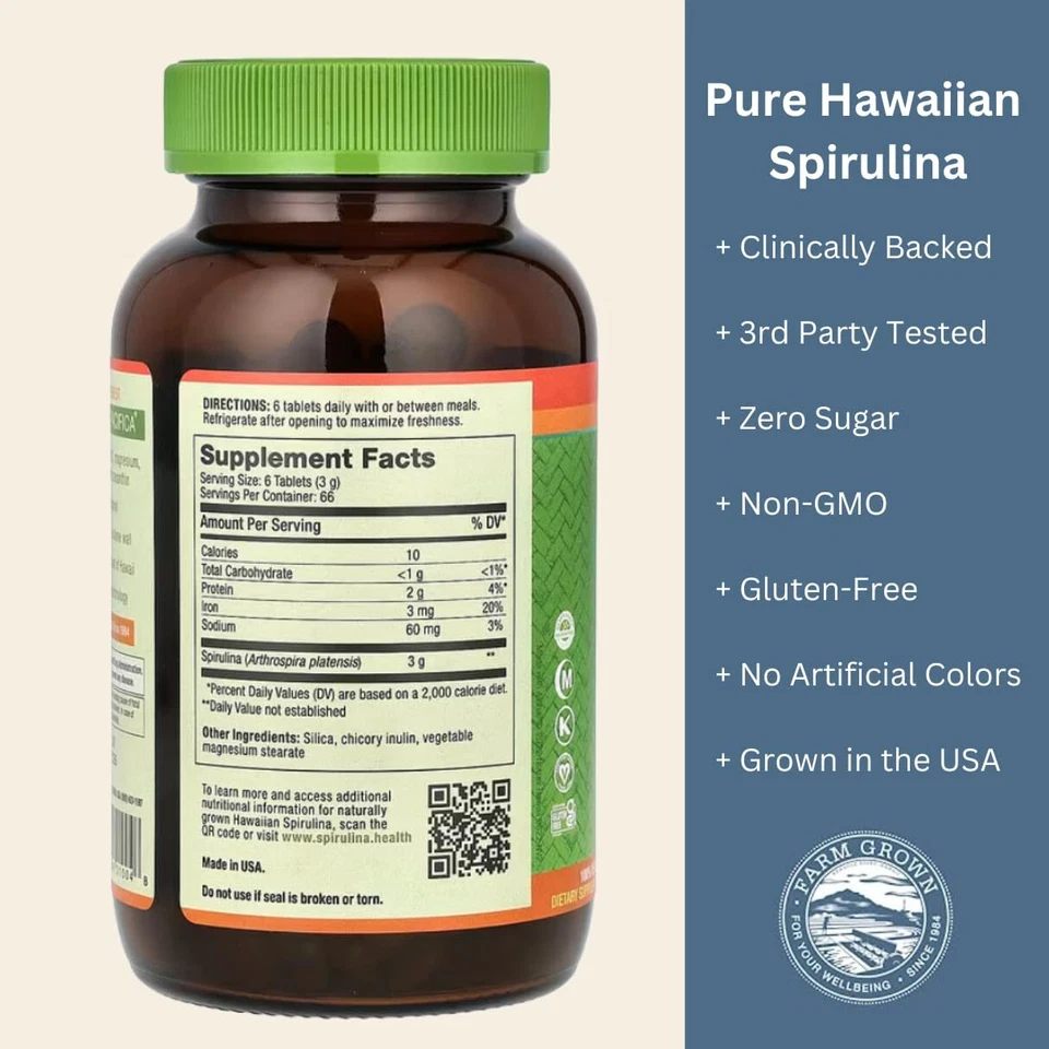 Nutrex Hawaii Pure Hawaiian Spirulina 500 mg Vegan Supports Immune System Hea... - Image 2 of 4