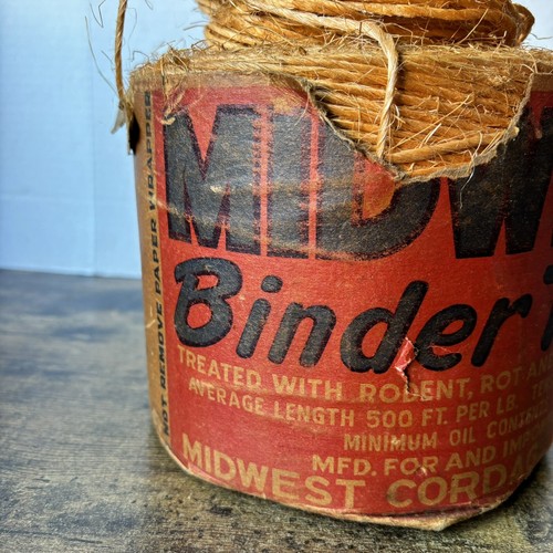 Vintage Midwest Cordage Co Binder Twine Full Roll Treated Product Of Mexico - Picture 10 of 14