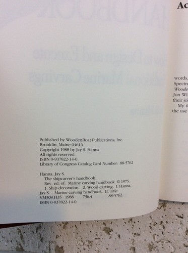 Shipcarvers Handbook ... Jay S Hanna 1988 HCDJ - Foto 8 di 12