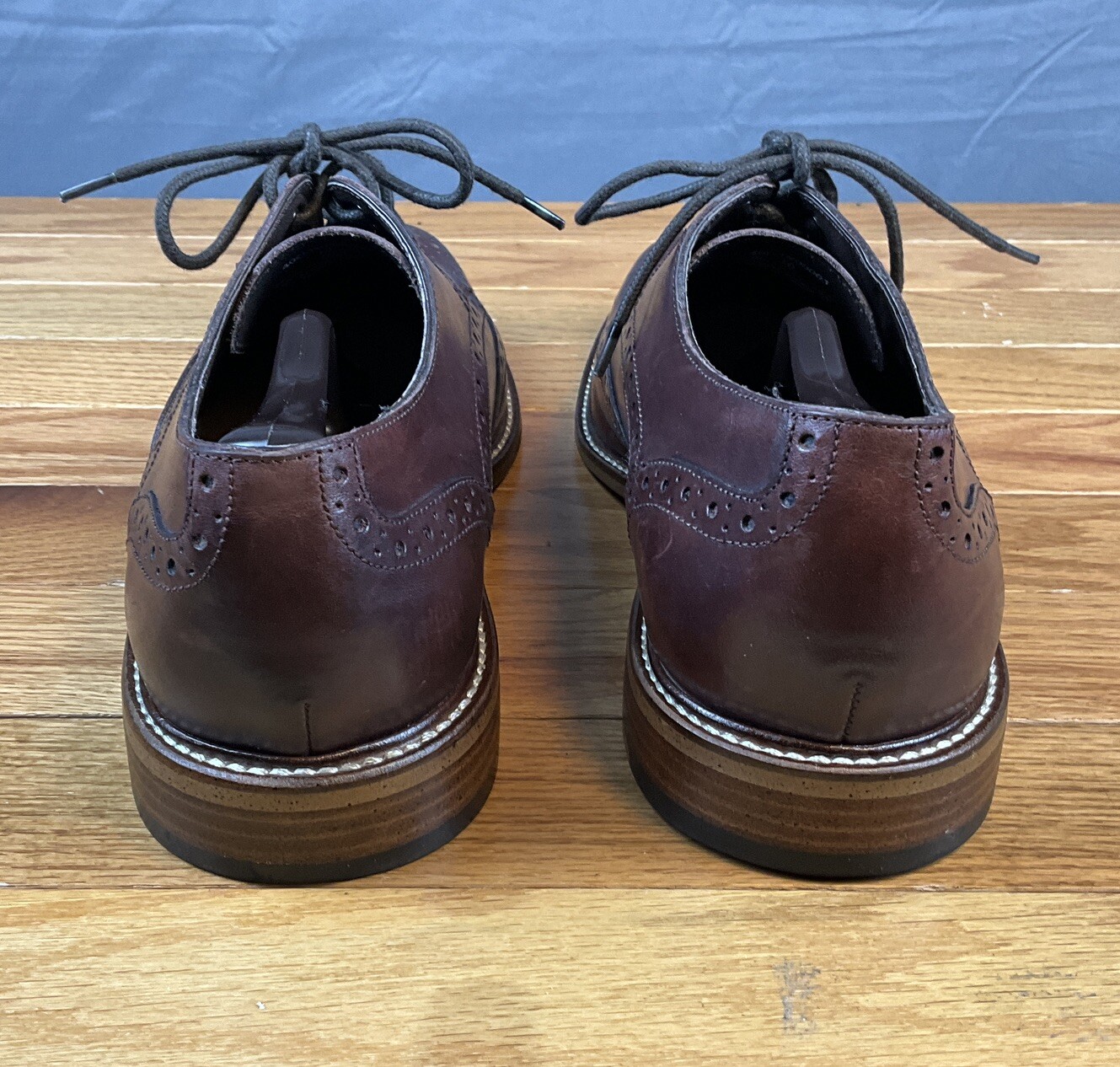 SAOLA Scarpe Oxford eleganti da uomo in pelle marrone con lacci Joseph Abboud taglia 10 EXC