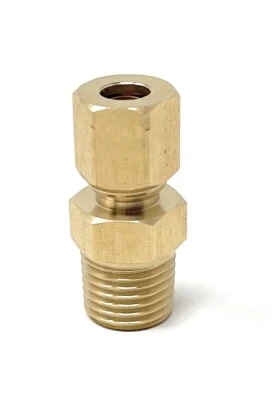 MADOL Brass Coupling 1/4" Compression ID x 1/4" Male NPT for 1/4" OD Tube