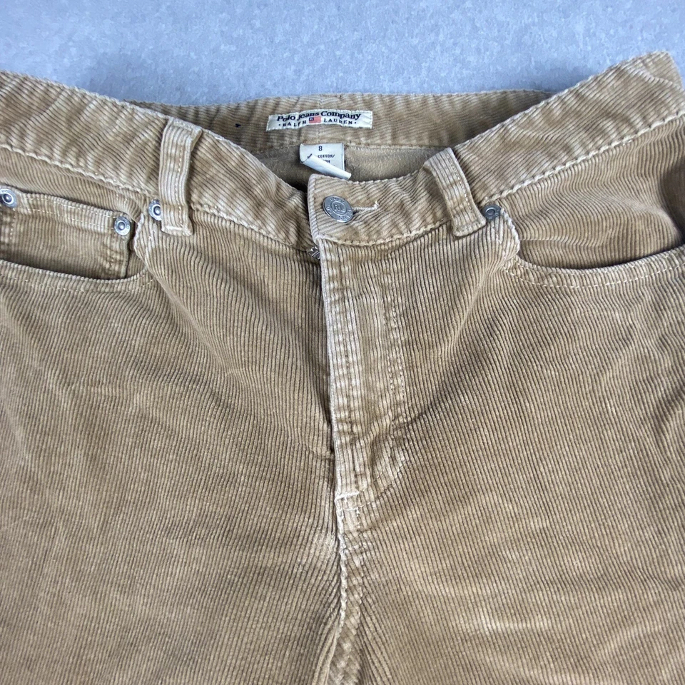 Vintage Polo Jeans Company Ralph Lauren Pants 8 (30x31) Tan Corduroy Stretch - Image 3 of 4
