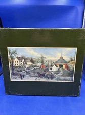 Vtg LANG and WISE 1st Ed 1996 Meadowbrook Farms RED ROUND BARN Folk Art Villages