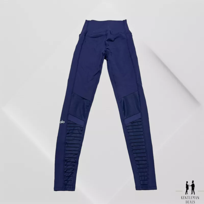 alo-yoga moto textured fitted compression yoga leggings