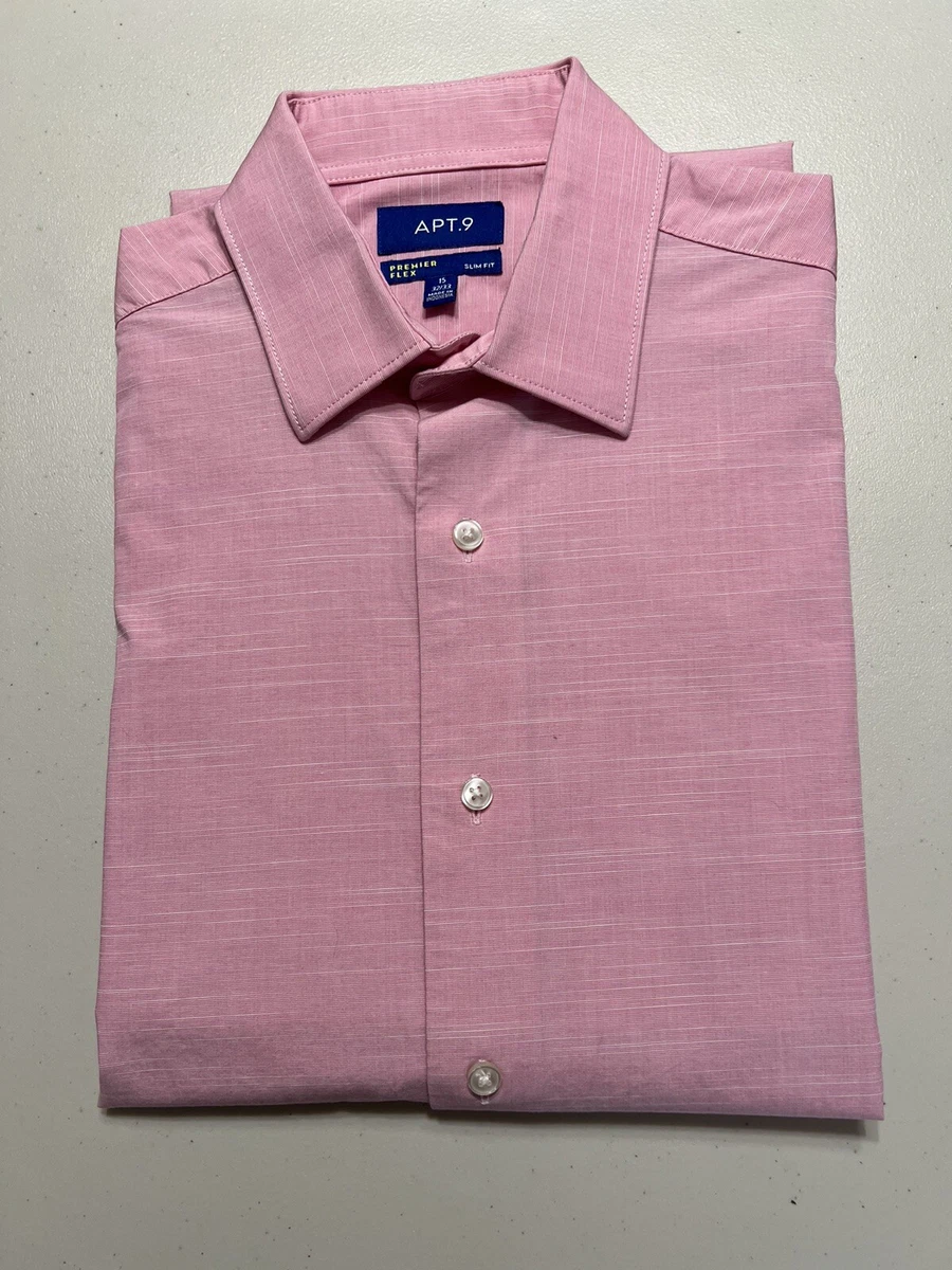 Apt. 9 Premier Flex Slim Fit Dress Shirt pink size 15 32 33 eBay