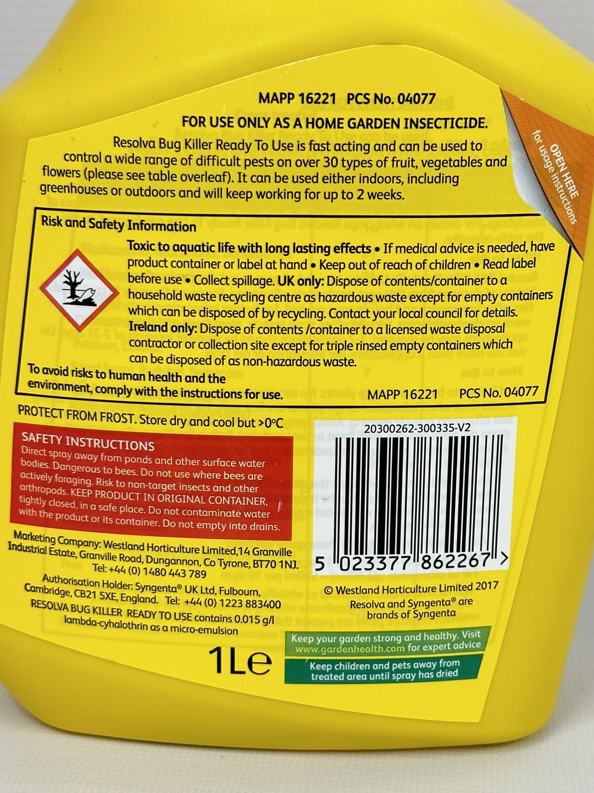 2 X Resolva Pest Bug Killer Fast Acting Formula Whitefly Aphids