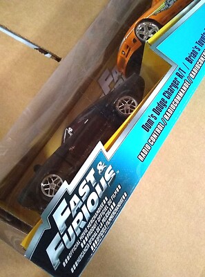 Jada Fast And The Furious Brians Toyota Supra & Doms Charger R/T RC Car Set New