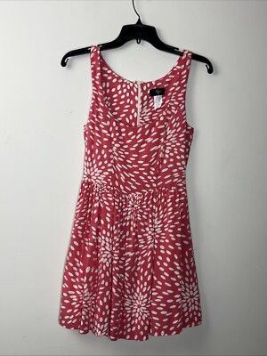 #ad Aqua Scoop Neck Mini Dress Womens Extra Small Pink Babydoll A Line Summer $7.00