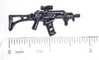 GI Joe Figure BLACK MAJOR CUSTOM Accessory      GLOSS BLK Sub Machine Gun