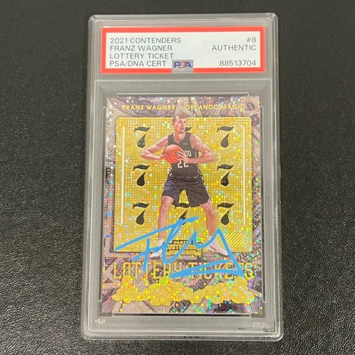 2021-22 Panini Contenders Lottery Ticket #8 Franz Wagner Signed Card AUTO PSA Sl