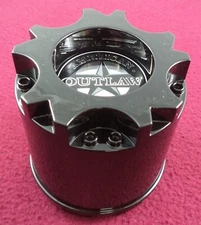 American Outlaw Wheels Gloss Black Custom Wheel Center Cap # BC-893 (1) USED