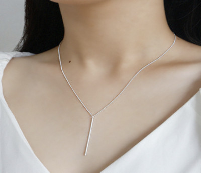  Silver Y Necklace, Dangle Necklace, 925 Sterling Silver - 20% Donated