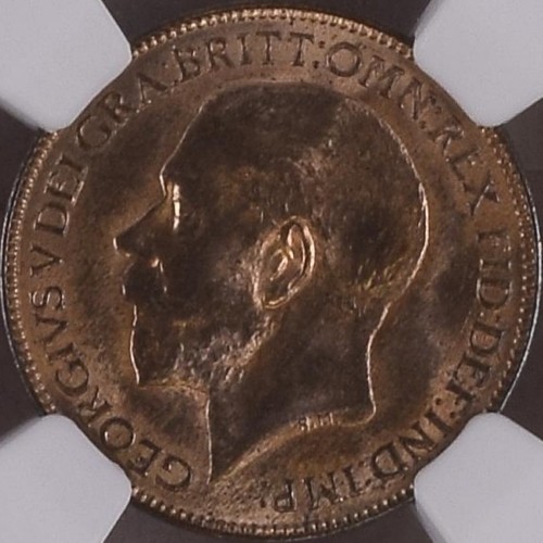 Great Britain. 1925, Farthing - NGC MS64 - KGV, Britannia, 1/4d, 005 - Picture 3 of 5