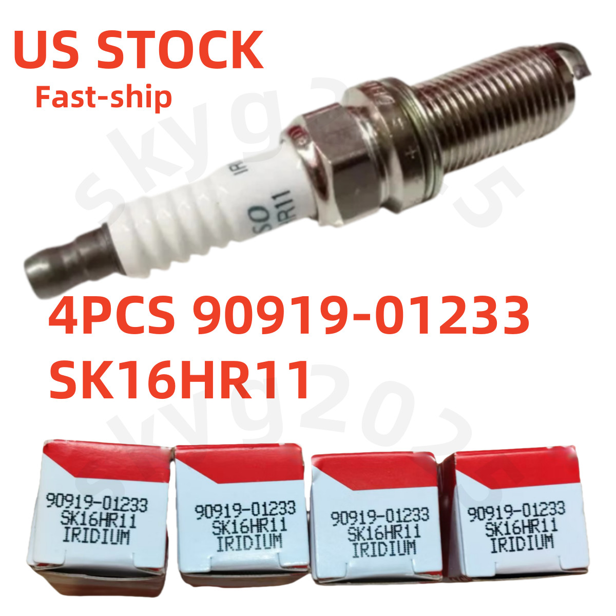LONG LIFE Spark Plugs 90919-01233 SK16HR11 Iridium for Prado Tundra Highlander