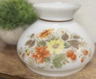 Vintage Milk Glass Floral Lamp Shade 6” Fitter Replacement Cottage